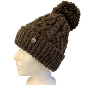 Rella Wool Knit Hi Rise Pom Pom Hat